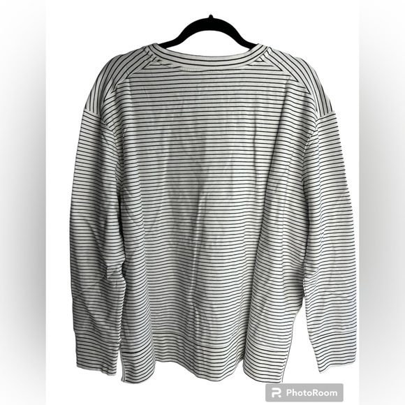 Daily Ritual Women Long-Sleeve Crewneck Striped Sweatshirt with Side Cutouts XL - Picture 2 of 9